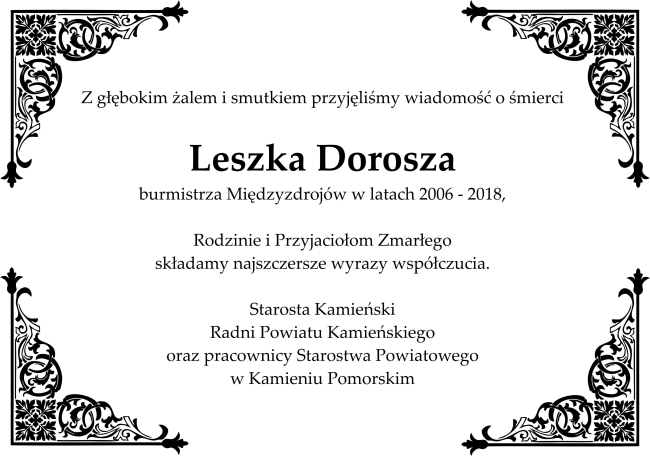 kondolencje - Leszek Dorosz