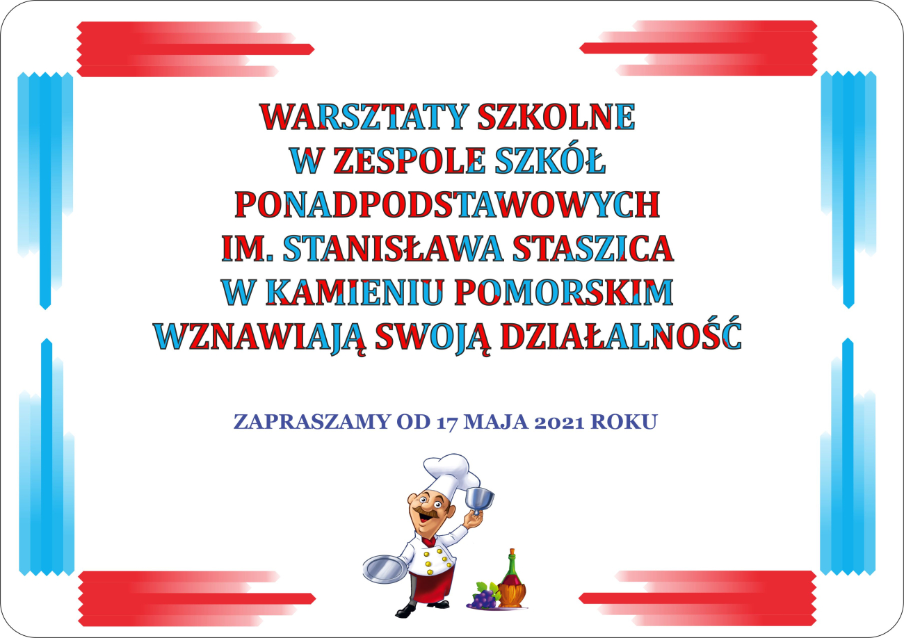 Warsztaty Szkolne w Zespole Szkół Ponadpodstawowych im. Stanisława Staszica w Kamieniu Pomorskim wznawiają swoją działalność