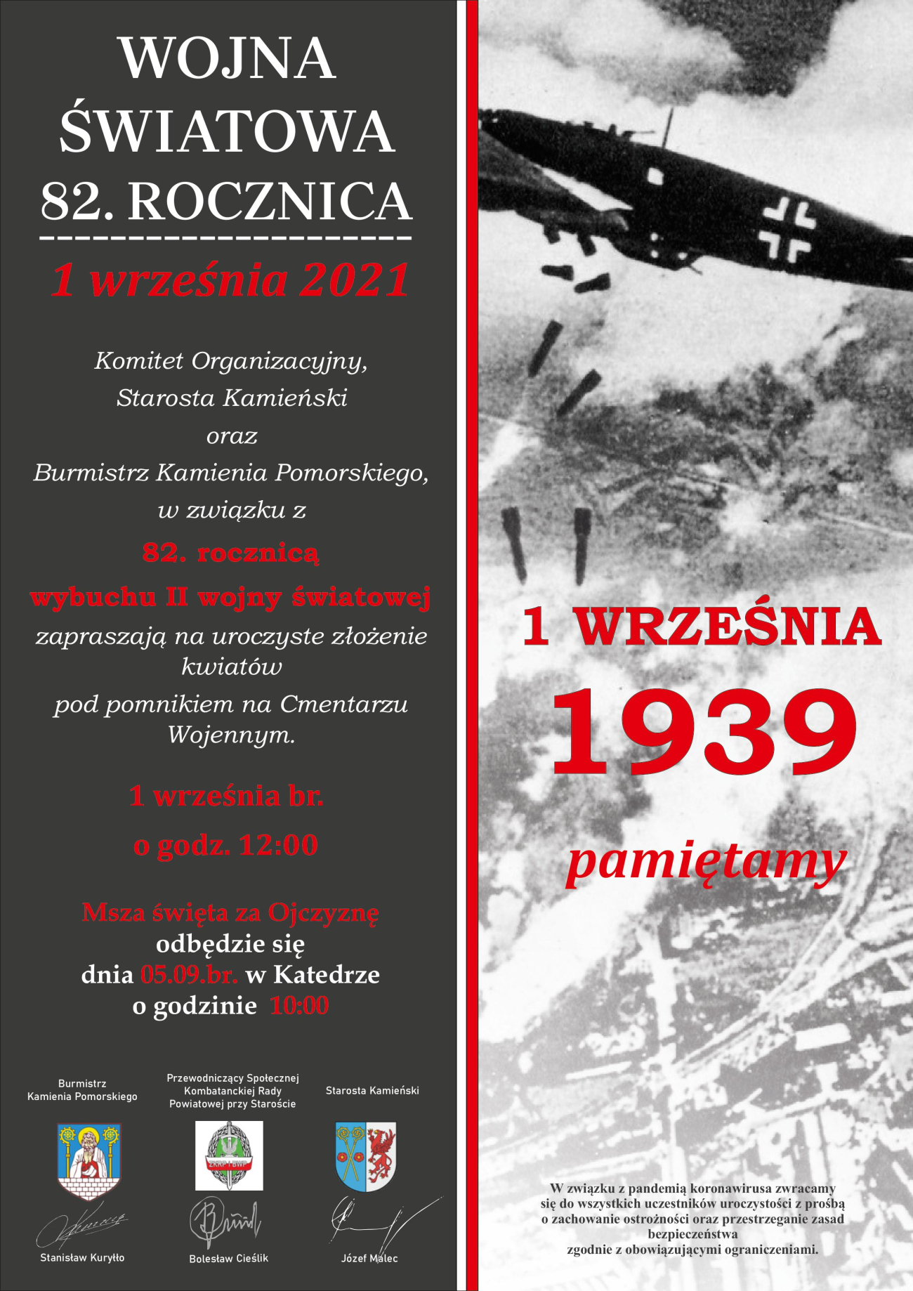 Zaproszenie - 82.rocznica wybuchu II wojny światowej